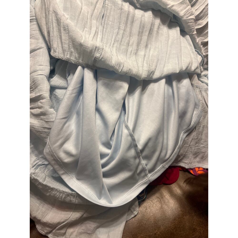 💜 Pastel blue ribbed and lined tiered maxi dress! Sz XL - Picture 7 of 9